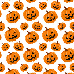 Background of halloween pumpkins for poster, banner, greeting card.. Vector illustration.