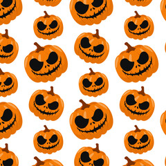 Background of pumpkins for halloween. Vector illustration.