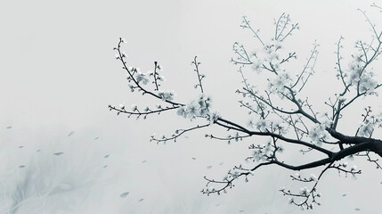 Fototapeta premium Winter's Whisper Snow-Kissed Branches