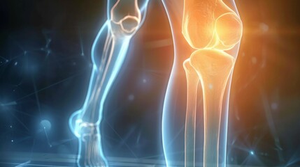 The leg and knee bone showing pain. medical use Education and Commerce