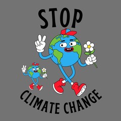 Stop climate change June 5. A logo design of climate.