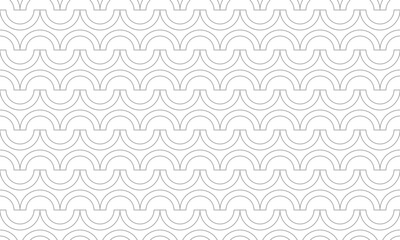 Grey outline half circle seamless pattern. Vector Repeating Texture.