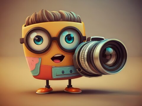 fotógrafo de dibujos con cámara