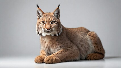 Obraz premium Lynx on an isolated white background. Studio lighting.