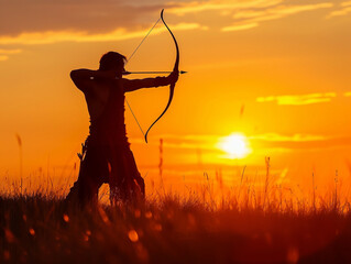 Archer in Sunset Field