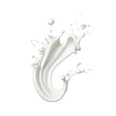 Milk drops and splashes isolated on white background.