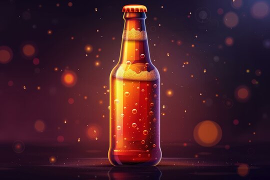 A craft beer app's icon, showcasing a stylized, frosty bottle
