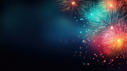 Obraz premium Bright and colorful light from the explosion of fireworks.