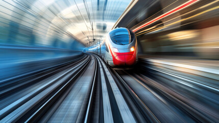 Fototapeta na wymiar High-speed rail project, motion blur effect