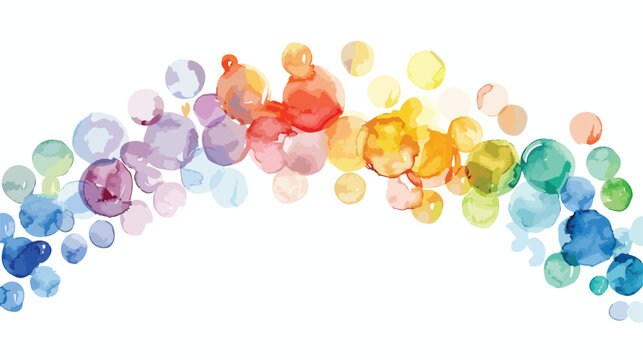 Watercolor Rainbow Bubble Borders Flat vector