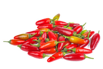 Red chili peppers isolated on a white background.