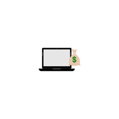 Online profit icon isolated on transparent background