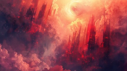 Fototapeta premium An e-book cover for a sci-fi novel, with an abstract background that suggests otherworldliness