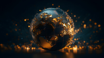 3d earth in motion 3d model of the earth from space - obrazy, fototapety, plakaty