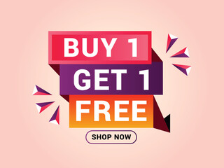 Fototapeta premium Buy 1 get 1 free banner. Special offer banner, big sale, sale banner, banner design template.