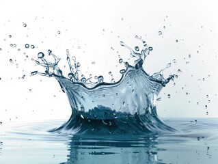 Fresh blue water splash on white background