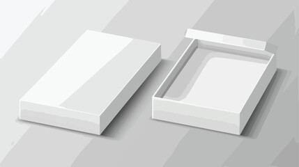 White blank cardboard box with flip top realistic vector - obrazy, fototapety, plakaty