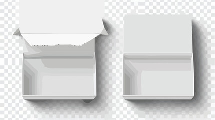White blank cardboard box with flip top realistic vector - obrazy, fototapety, plakaty