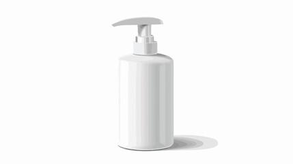 White dispenser bottle. Cosmetic packaging with pump