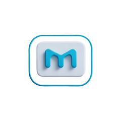 M icon button with white background 