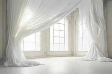 Foto op Canvas Luxurious curtains adorn classic architecture © grape_vein