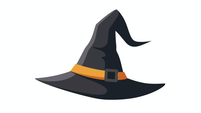 Witch hat icon flat style vector image  Flat vector illustration