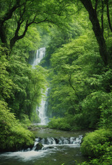 Obraz premium waterfall in the forest