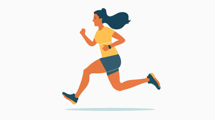 Fototapeta na wymiar Woman running or jogging icon image Flat vector isolated
