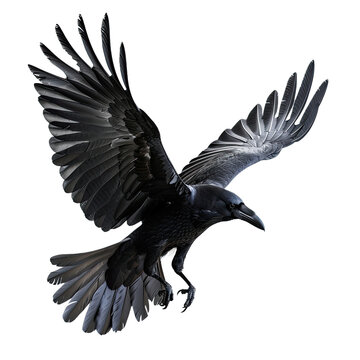 recommend clip art: flying raven, png file of isolated cutout object on transparent background