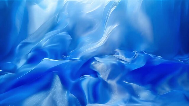 Ethereal blue fabric waves, resembling serene ocean, create flowing texture, perfect for backgrounds that require sense of calmness, ideal for meditation and relaxation-themed visual content