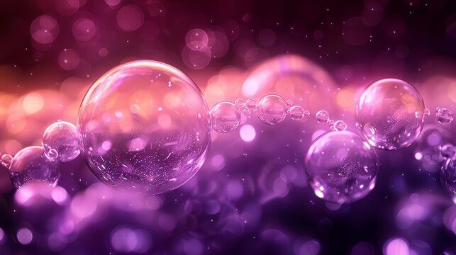   A cluster of foam balls hovering above a lavender and magenta backdrop, featuring numerous air-filled spheres scattered throughout