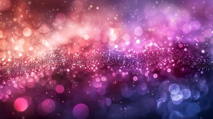   A hazy photo of a lilac and magenta backdrop featuring numerous tiny points of light scattered throughout - obrazy, fototapety, plakaty