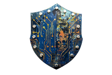 Cyber security Shield On Transparent Background. - obrazy, fototapety, plakaty