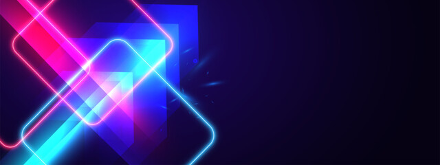 Abstract futuristic background with glowing neon light effect.Vector illustration.
