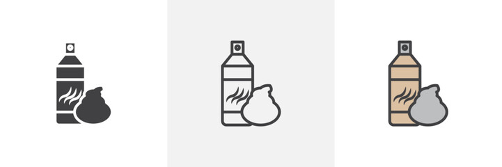 Grooming Hair Mousse and Styling Icons. Male Shampoo Bottle and Beard Cream Symbols.