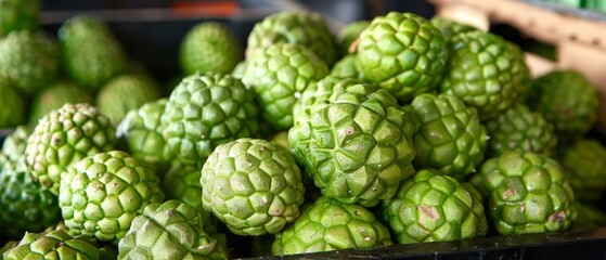   Artichokes are arranged in piles, showcased in the produce section of a grocery store They have a vibrant green color