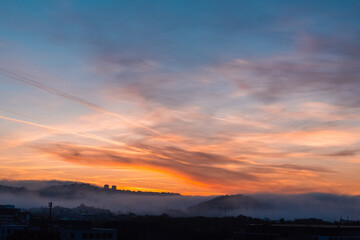 Moring Landscape Just Before Sunrise