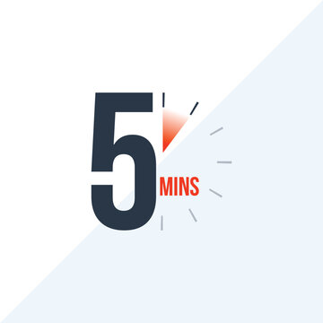timer 5 minutes clock icon logo for web and app use 