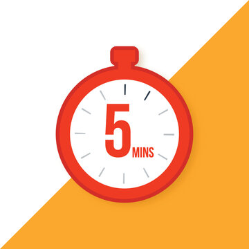 timer 5 minutes clock icon logo for web and app use 