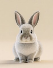 Obraz premium Cute rabbit portrait on a white background