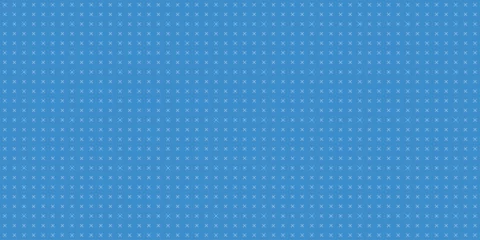 Fotobehang Tiny plus cross minimal background. White sings symbols on blue surface. Crosses simple minimalist decorative geometrical seamless pattern. Minimal vector illustration eps 10. Mathematics geometry © SappiStudio
