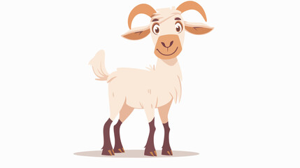 Cartoon funny goat presenting flat vector isolated on