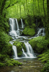 Obraz premium waterfall in the forest