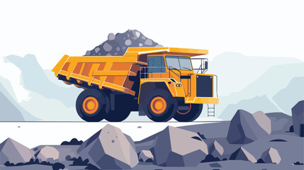 Obraz na płótnie Canvas Rock transportation by dump trucks