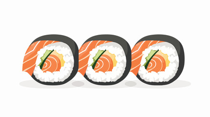 Salmon egg sushi flat vector isolated on white background