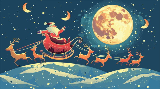 Santa Claus in his Christmas sled sleigh