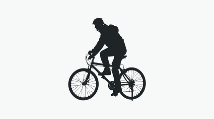 Obraz na płótnie Canvas Silhouette of a cyclist male on white background flat