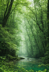 Obraz premium morning in the woods