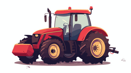 Simple cartoon vector illustration of tractor vehicle
