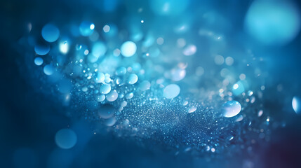 Fototapeta premium Blue abstract glitter bokeh background
